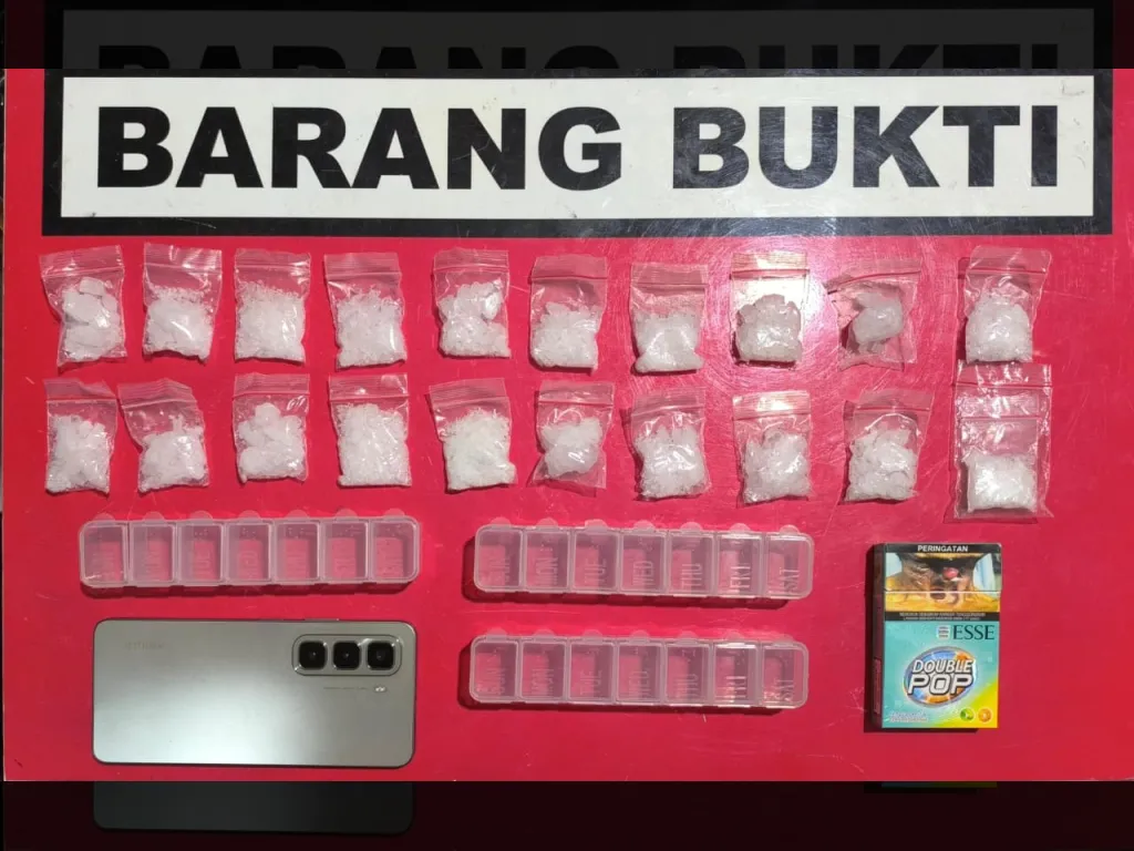 Barang Bukti 20 Paket Sabu disita polisi